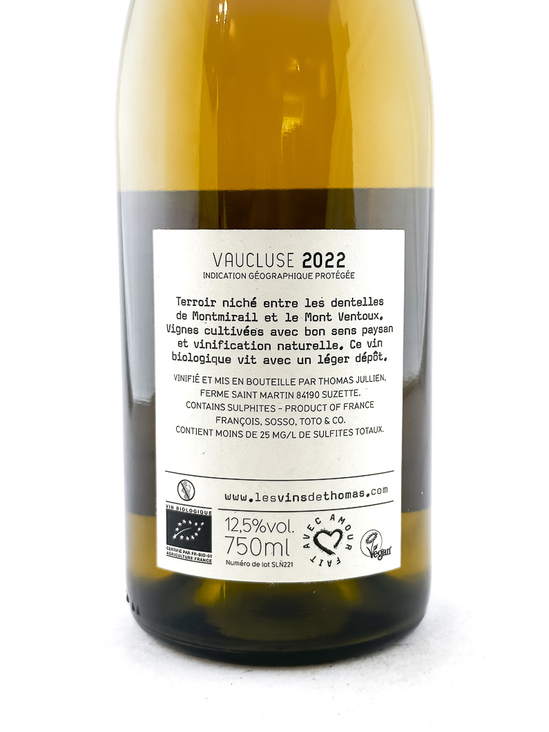 AOP ventoux Les Vins de Thomas sur le nuage 2022 75 cl Blanc