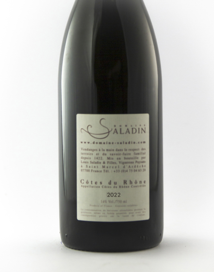 Côtes du Rhône Domaine Saladin Loï BIO, BIODYNAMIE 2022 75 cl Rouge