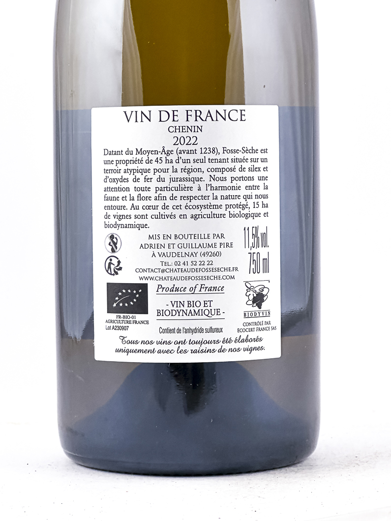 Vin de France Chateau de Fosse Sèche Arcane BIO 2023 75 cl Blanc