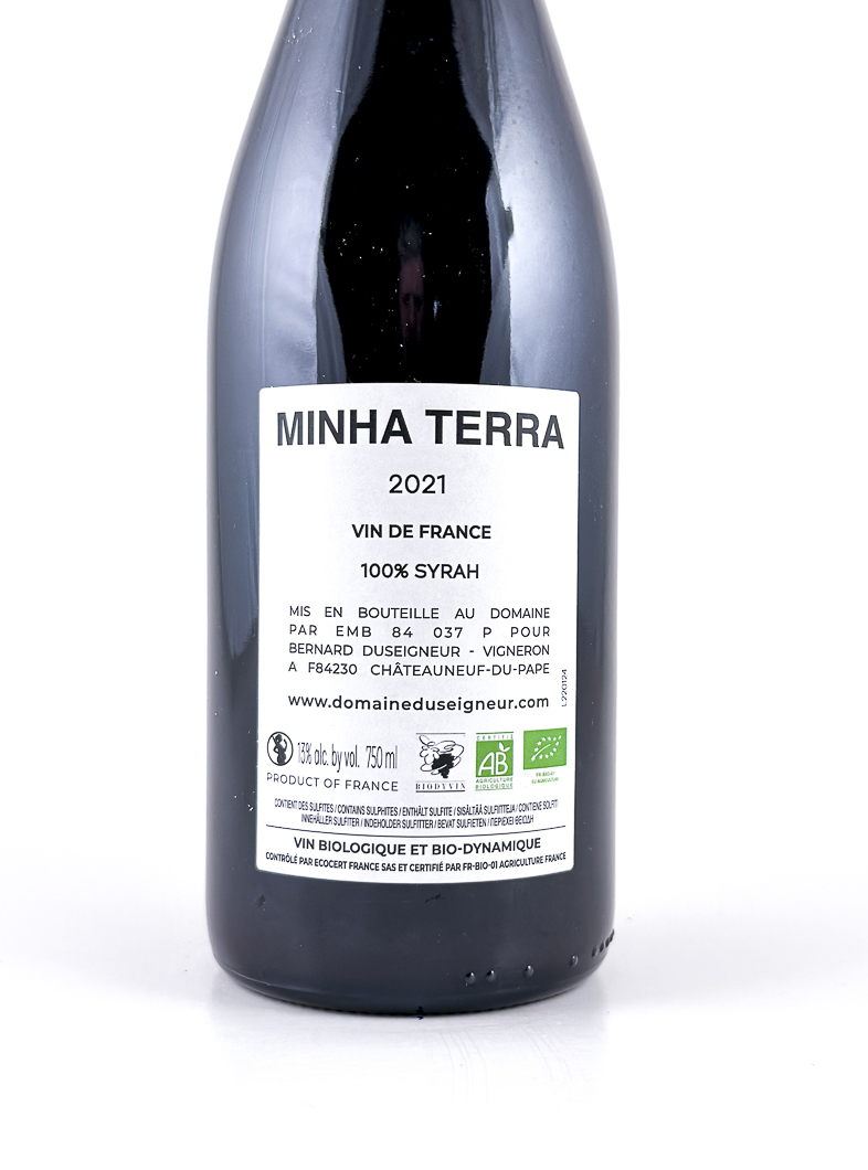 IGP Bernard Duseigneur Minha Terra BIO 2021 75 cl Rouge