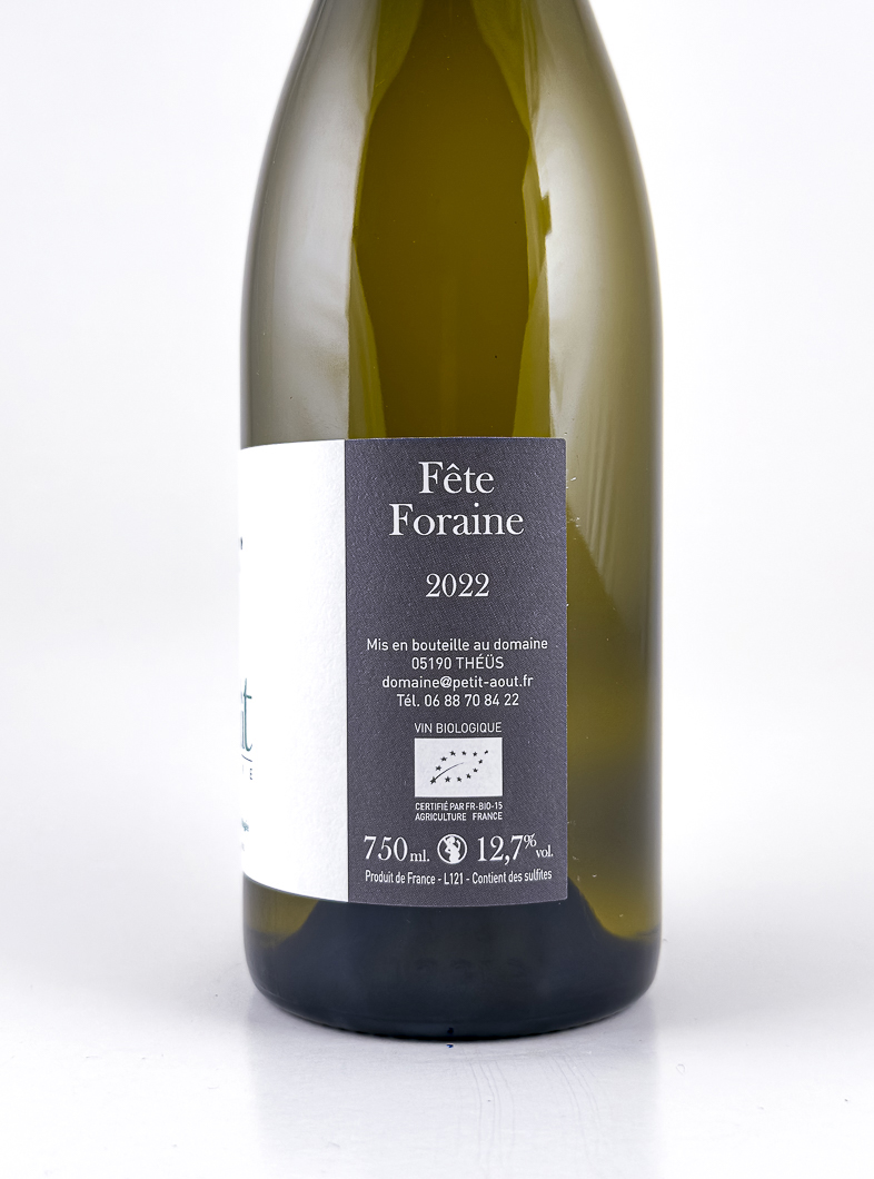 IGP Hautes Alpes Petit Aout Fête foraine BIO 2022 75 cl Blanc