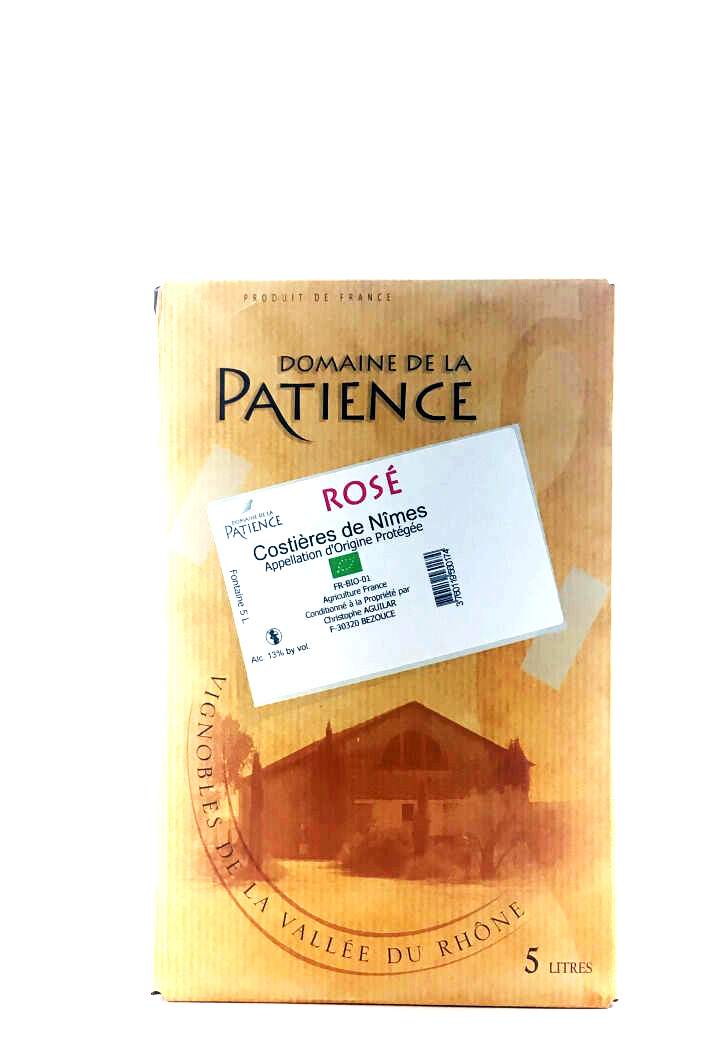 AOP Costières de Nimes La Patience  BIB  5L(cubi)BIO 500 cl Rosé