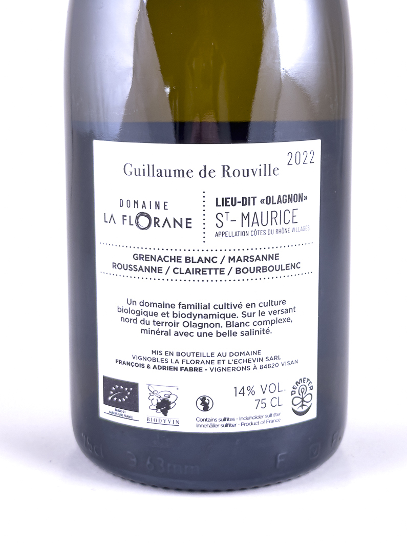 CDR AOC Saint Maurice La Florane Guillaume de Rouville BIOYNAMIE 2022 75 cl Rouge