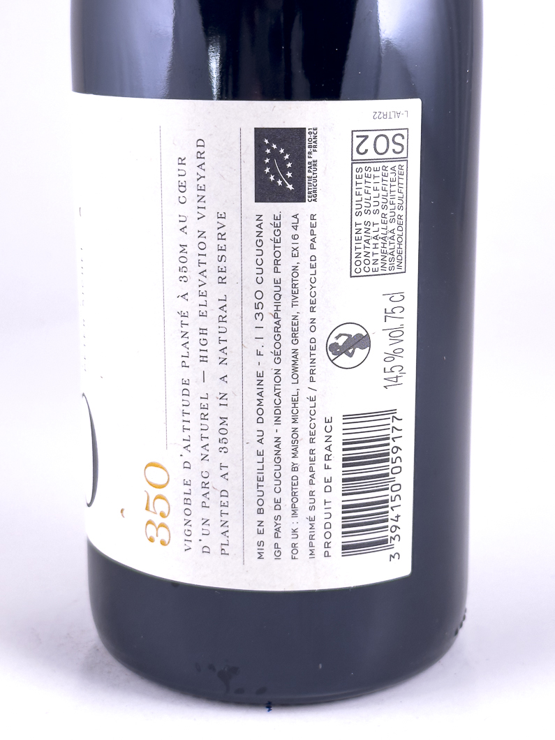 IGP pays de cucugnan-Languedoc peter sichel ALTURA BIO BIODYNAMIE 2022 75 cl Rouge