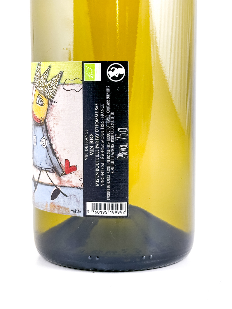 Vin de France Le fayt d'homme, Vincent caille Je t'aime mais j'ai soif, BIO, Biodynamie 2023 75 cl Blanc