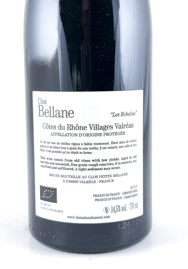 CDR Villages - Valréas Clos Bellane Les Echalas BIO 2021 75 cl Rouge