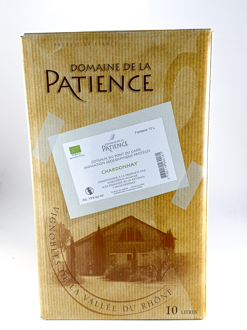 IGP Pont du Gard La Patience Chardonnay BIB (cubi) BIO 1000 cl Blanc