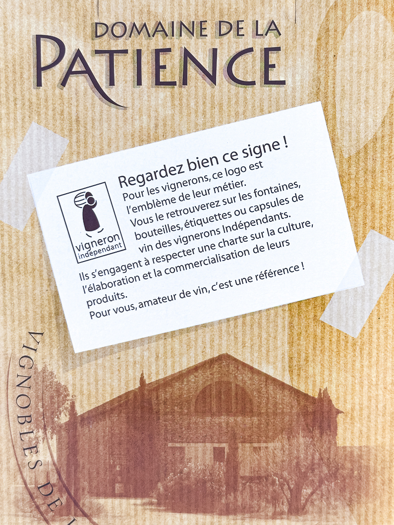 IGP Pont du Gard La Patience Chardonnay BIB (cubi) BIO 1000 cl Blanc