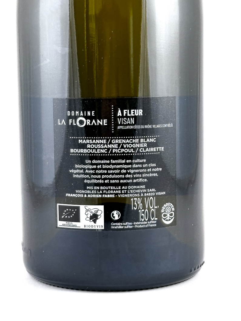 CDR Villages AOC - Visan La Florane A Fleur  BIODYNAMIE 2023 150 cl Blanc