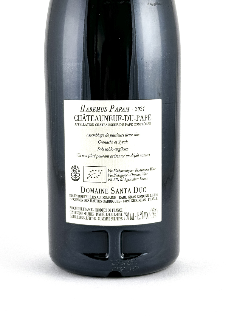 Châteauneuf du pape Santa Duc Habemus Papam, BIO, Biodynamie 2021 75 cl Rouge