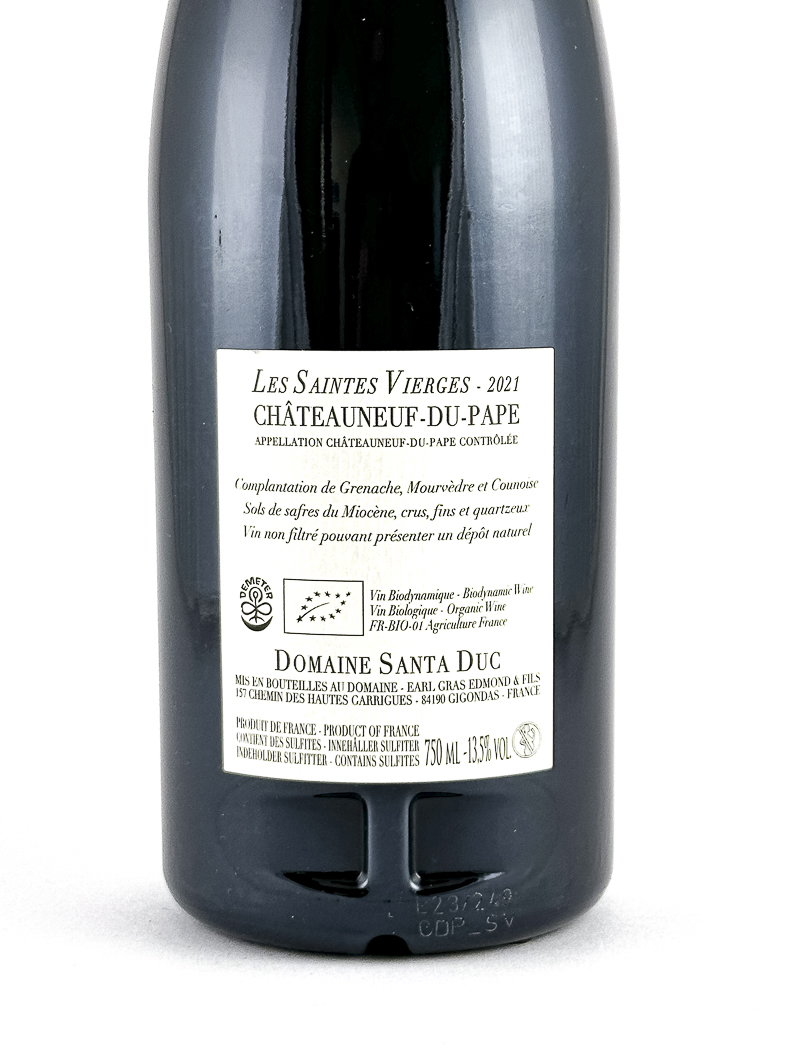 Châteauneuf du pape Santa Duc Les Saintes Vierges, BIO, Biodynamie 2021 75 cl Rouge