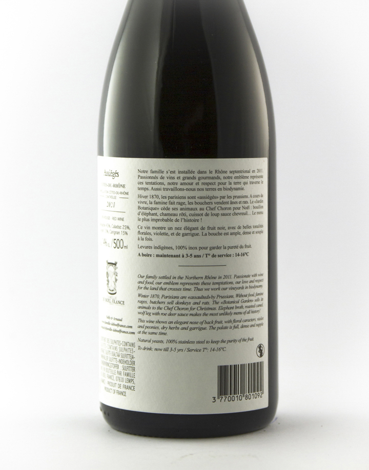 Côtes du Rhône de boel france Assiégés BIO 2023 150 cl Rouge