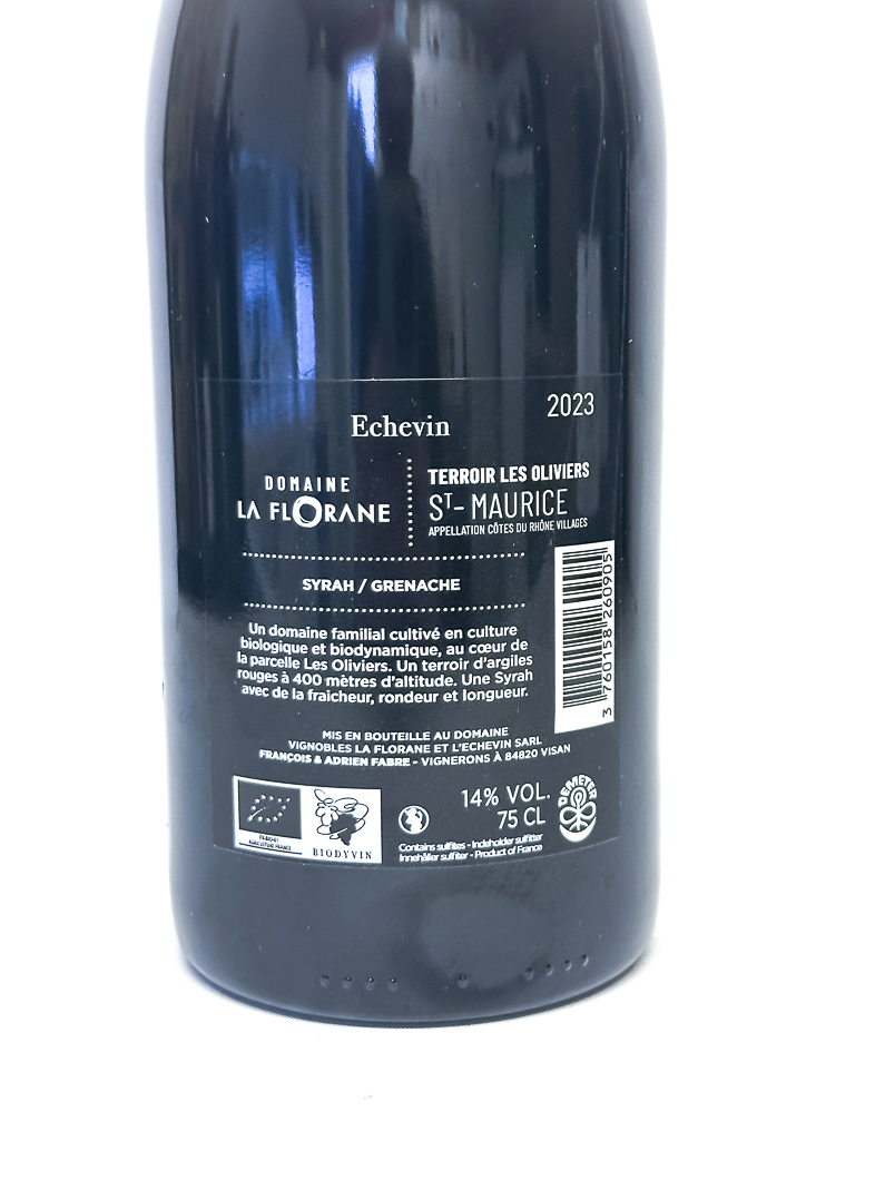 CDR Saint Maurice La Florane Echevin BIODYNAMIE 2023 75 cl Rouge