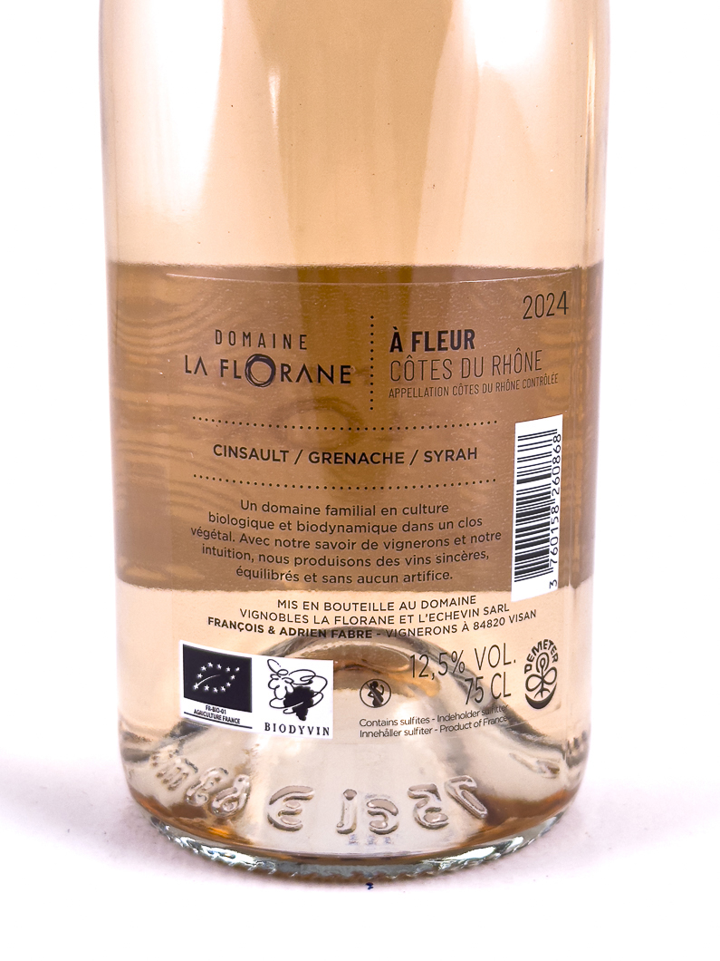 CDR Villages AOC - Visan La Florane A Fleur BIODYNAMIE 2024 75 cl Rosé