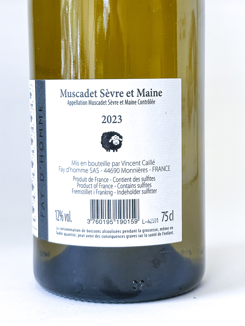 Vin de France  Vincent caille MOUTON NOIR BIO 2023 75 cl Blanc