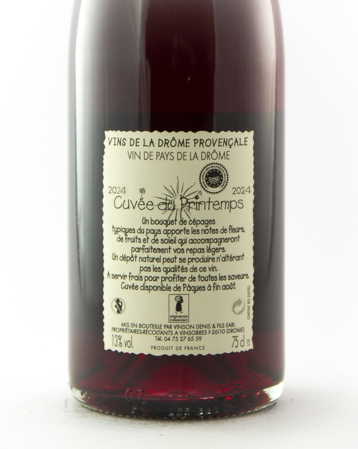 Vin de pays de la Drôme Le Moulin Cuvée du Printemps, HVE 2024 75 cl Rouge
