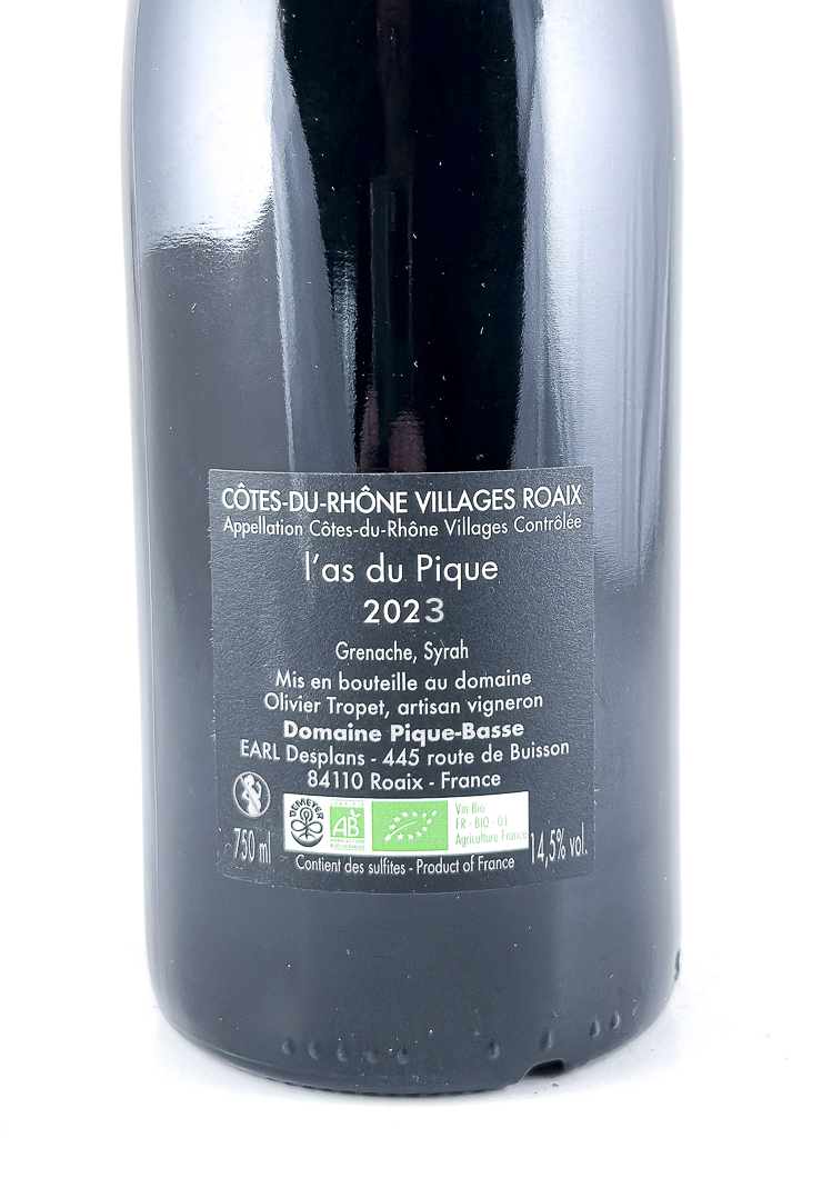 CDR Villages - Roaix Pique Basse As du Pique BIOYNAMIE 2023 75 cl Rouge