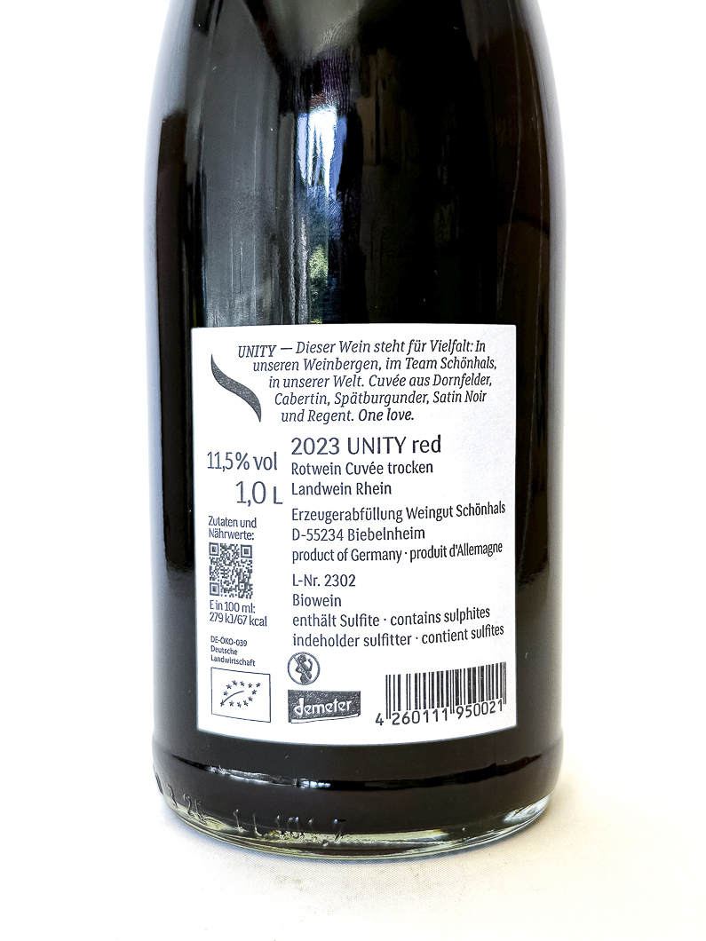 weingut schoenhals Unity, BIO 2023 100 cl Rouge