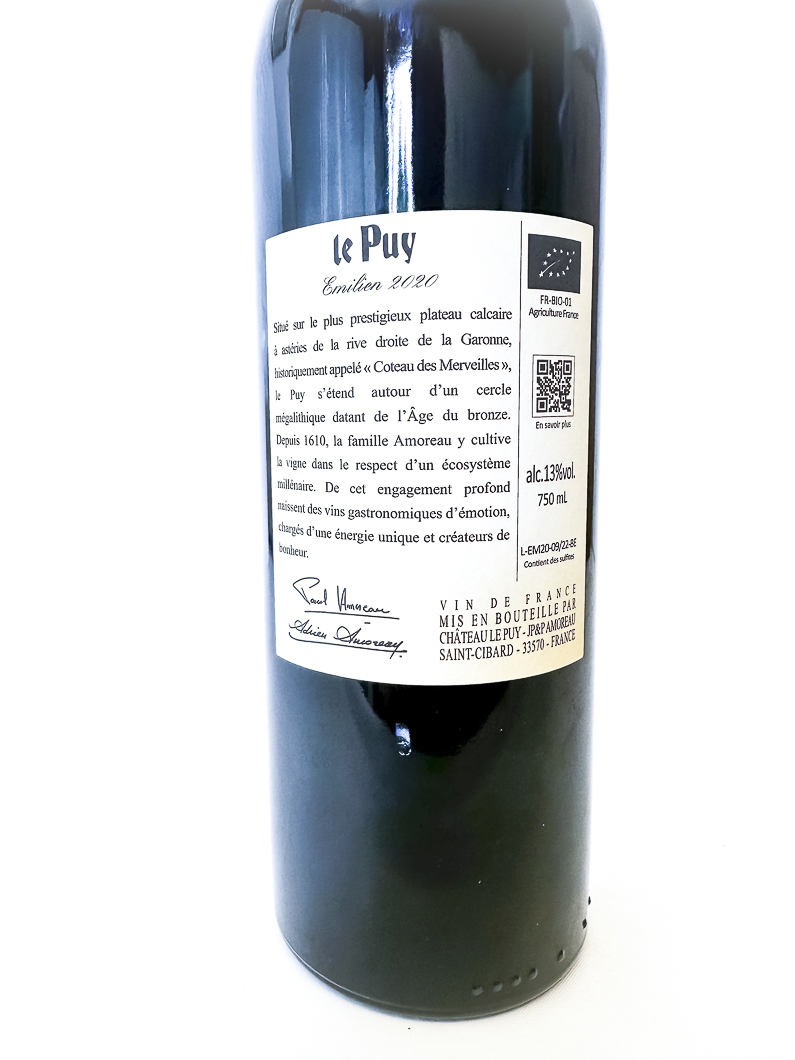 Vin de France Chateau Le Puy Bathélemy , BIO 2020 75 cl Rouge