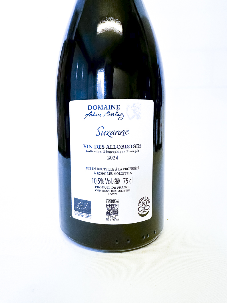 IGP vins des allobroges Adrien berlioz SUZANNE BIO 2024 75 cl Rouge