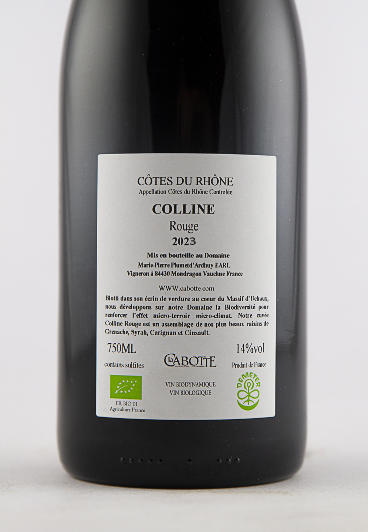 Côtes du Rhône La Cabotte Colline BIO, BIODYNAMIE 2023 75 cl Rouge