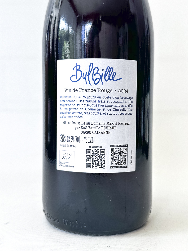 Vin de France Richaud Bulbille, BIO 2024 75 cl Rouge