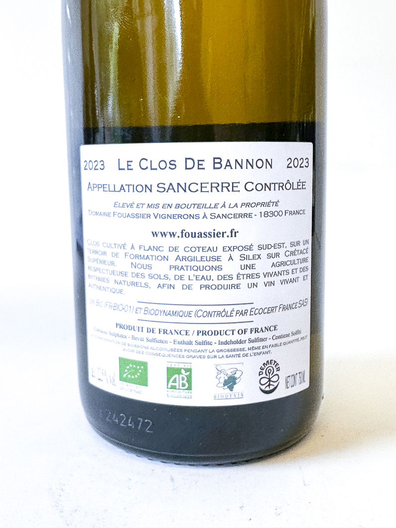 Sancerre Blanc Fouassier La garenne, Bio 2023 75 cl Blanc