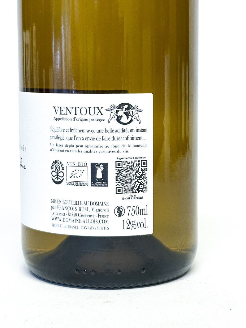 AOC ventoux Allois Infiniment Blanc 2024 75 cl Blanc