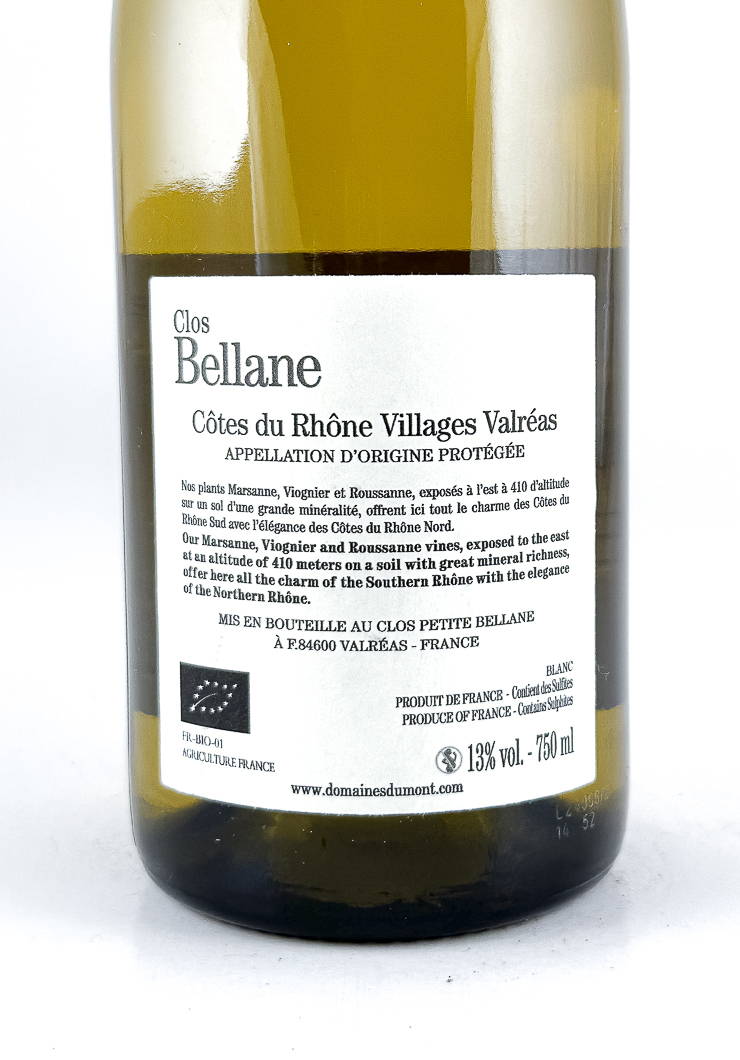 CDR Villages - Valréas Clos Bellane BIO 2024 75 cl Blanc