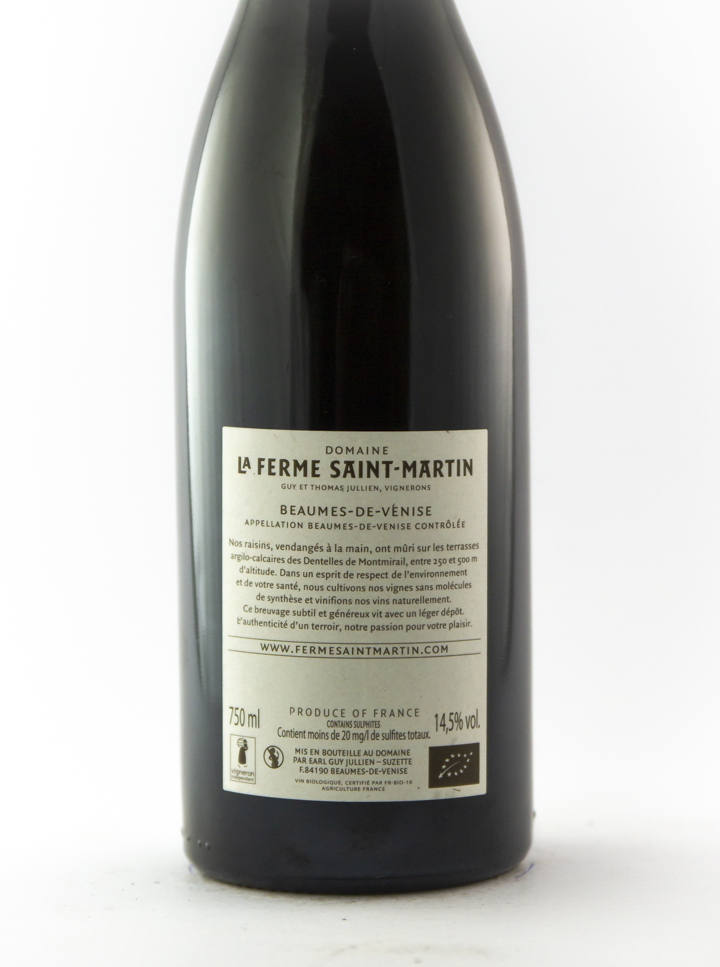 Ventoux La Ferme Saint-Martin beaume de venise saint martin BIO 2016 75 cl Rouge
