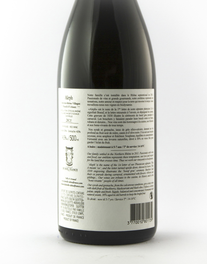 CDR Villages -  Massif d'uchaux de boel france ALEPH BIO BIODYNAMIE 2022 150 cl Rouge
