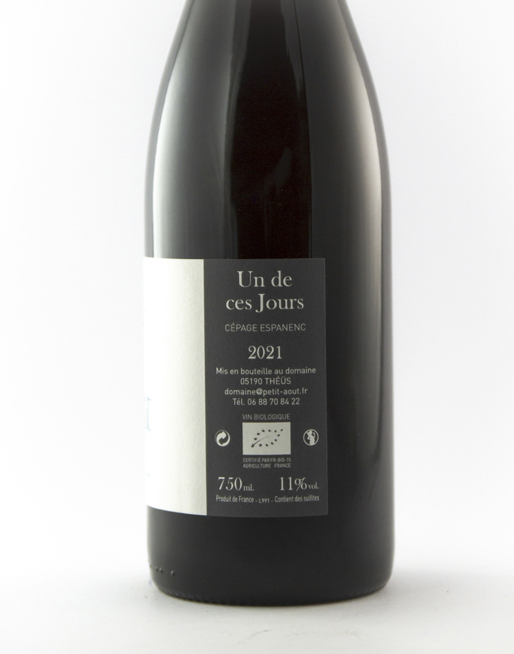 IGP Hautes Alpes Petit Aout un de ces jours BIO 2021 75 cl Rouge